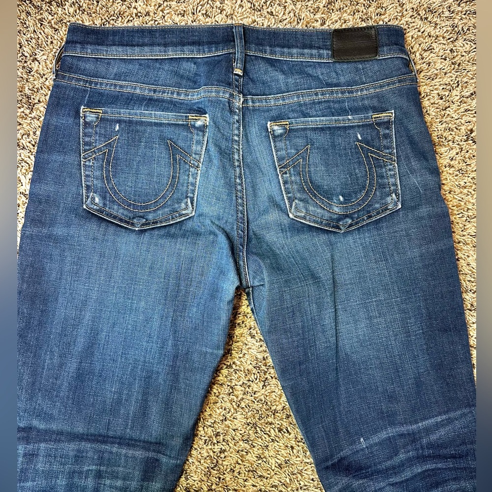 True Religion Jeans Halle Women’s Size 28 Mid Rise Super Skinny Blue Denim USA - Picture 8 of 9